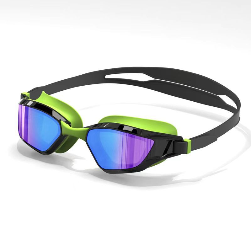 electroplated mirrored swimming goggles front view