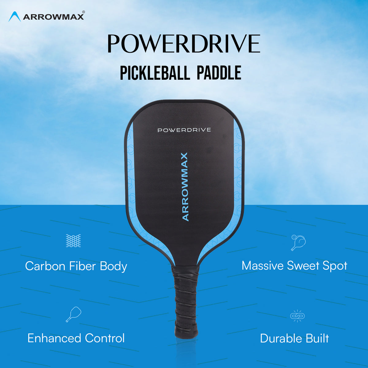 pickleball paddle carbon fiber arrowmax powerdrive pickle ball rackets