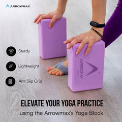 Yoga Bricks + Yoga Belt Combo (2 Blocks + 1 Strap) – Premium Yoga Accessories for Flexibility & Posture