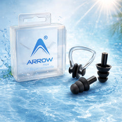 Swimming Ear Plugs and Nose Clip Set Pack of 6,12,24,60 | Waterproof Silicone Swimming Accessories for Adults & Kids
