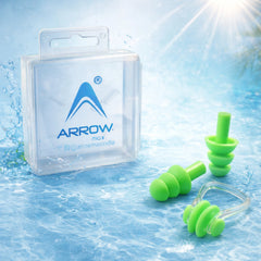 Swimming Ear Plugs and Nose Clip Set Pack of 6,12,24,60 | Waterproof Silicone Swimming Accessories for Adults & Kids