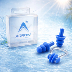 Swimming Ear Plugs and Nose Clip Set Pack of 6,12,24,60 | Waterproof Silicone Swimming Accessories for Adults & Kids